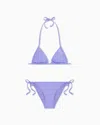 Ea7 Triangle Bikini With Logo In Purple