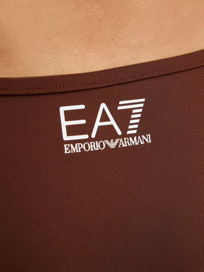Ea7 Triangle Logo-print Bikini In Brown