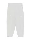 Ea7 Stretchy Polyester Blend Trousers In White