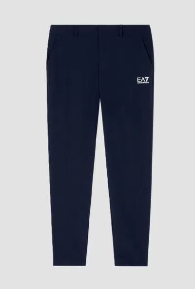 Ea7 Trousers In Technical Fabric Man Navy Blue