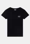 Ea7 T-shirt In Black Technical Fabric In Black