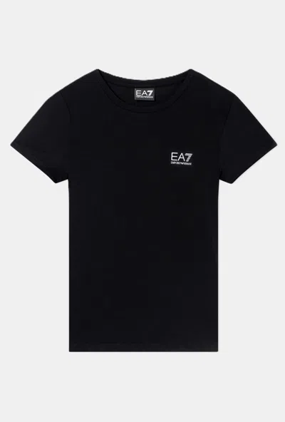 Ea7 T-shirt In Black Technical Fabric