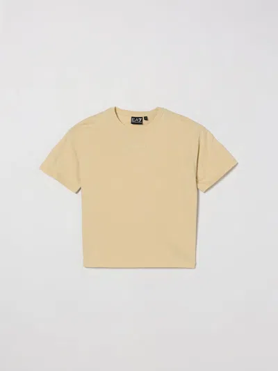 Ea7 T-shirt Kids Color Beige In Brown