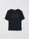 Ea7 T-shirt Kids Color Blue In Black