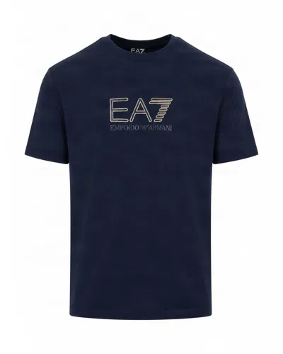Ea7 T-shirt Premium Label Maxi Logo Blue