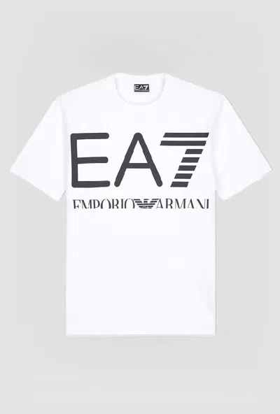 Ea7 T-shirt With Front Logo For Men White