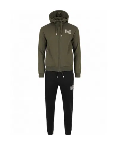 Ea7 Two Pieces Of Zipper Sweater And Trousers Sportswear In Black