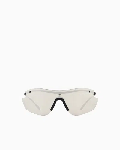 Ea7 Unisex Sunglasses In An Asymmetrical Shape In Neutral