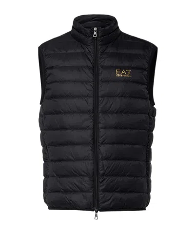 Ea7 Upright Neck Down Vest In Black