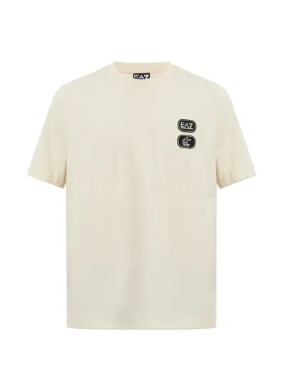 Ea7 Urban Skate Logo-patch Graphic-print T-shirt In Neutral