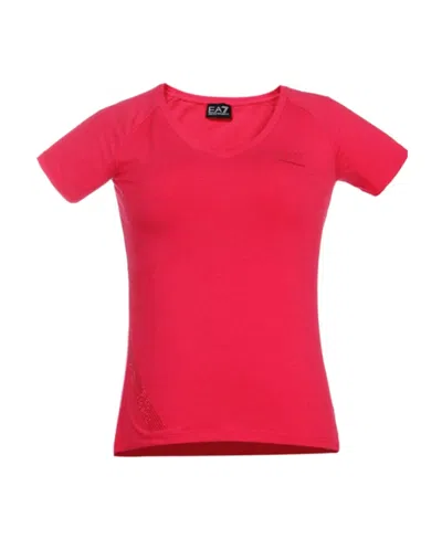 Ea7 V-neck Short-sleeved T-shirt In Red