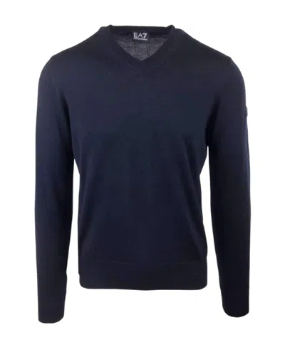 Ea7 V-neck Sweater In Black