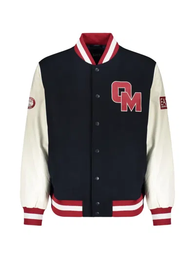 Ea7 Varsity-style Bomber Jacket In Black