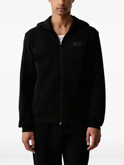 Ea7 Ventus 7 Logo-print Zip-up Tracksuit In Black
