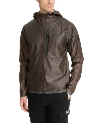 Ea7 Ventus 7 Raincoat In Brown