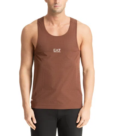 Ea7 Ventus 7 Sleeveless T-shirt In Brown