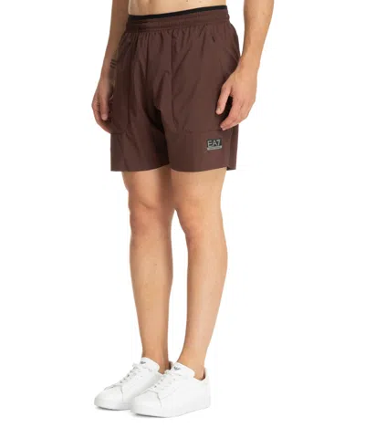 Ea7 Ventus 7 Track Shorts In Brown