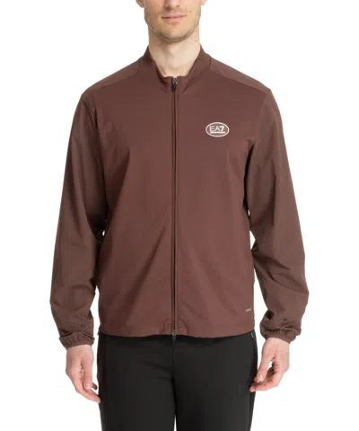 Ea7 Ventus 7 Zip-up Sweatshirt In Brown
