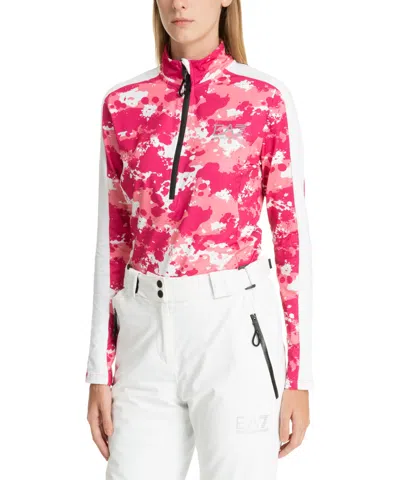 Ea7 Ventus 7 Zip-up Sweatshirt In Pink