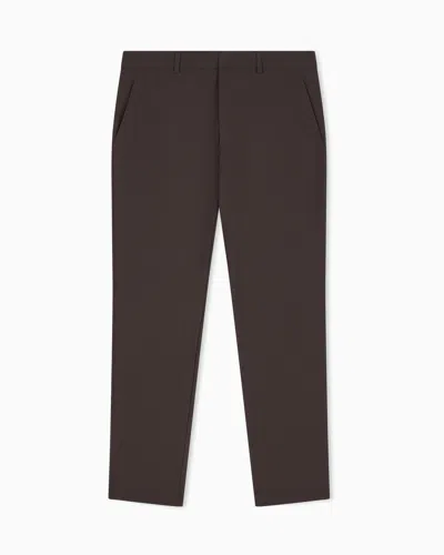 Ea7 Ventus Trousers In Technical Fabric With Pockets Golf Pro In Brown