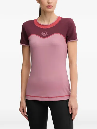 Ea7 Ventus7 Panelled T-shirt In Pink