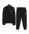 Ea7 Vertical Collar Logo Two-piece Suit In Black