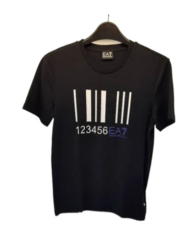 Ea7 Vertical Striped T-shirt In Black