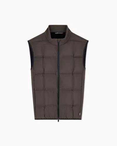 Ea7 Vest Golf Pro Regular Fit Light Padded With Down Padding In Brown