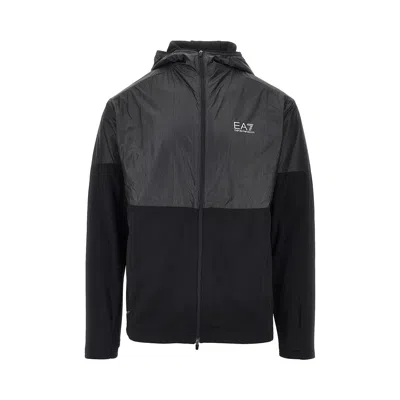 Ea7 Vigor7 Full-zip Sweatshirt In Black