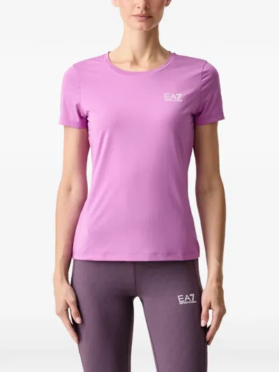 Ea7 Vigor7 Logo-print Short-sleeve T-shirt In Purple