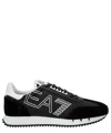 Ea7 Black And White Vintage Sneakers In Black