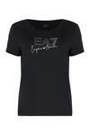 Ea7 Viscose Crew-neck T-shirt In Black