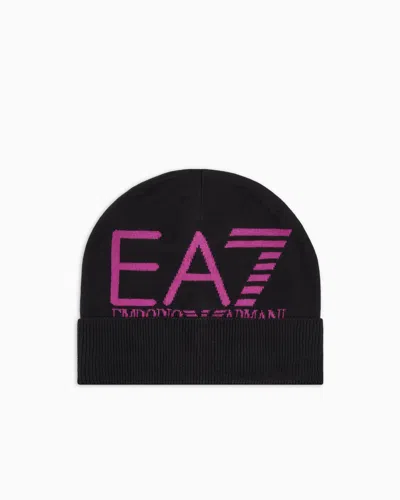 Ea7 Visibility Beanie With  Oversized Logo