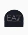 Ea7 Visibility Beanie With  Oversized Logo In Blau
