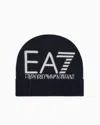 Ea7 Visibility Beanie With  Oversized Logo In Navy_blue