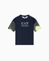 Ea7 Kids' Visibility Boy Cotton-blend Crew-neck T-shirt In Black