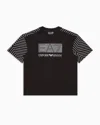 Ea7 Visibility Boy Printed Cotton T-shirt In Black