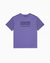 Ea7 Kids' Visibility Boy Printed Cotton T-shirt In Purple