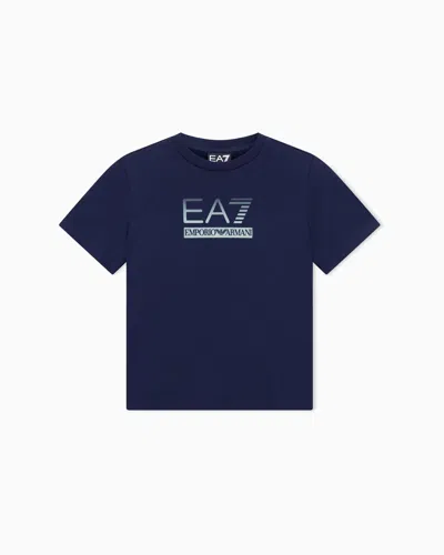 Ea7 Kids' Visibility Boy Pure Cotton Crew-neck T-shirt