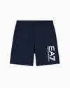 Ea7 Visibility Cotton Bermuda Shorts In Blue