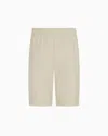 Ea7 Visibility Cotton Bermuda Shorts In Brown