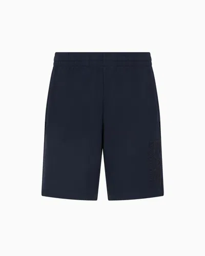 Ea7 Visibility Cotton Bermuda Shorts In Black
