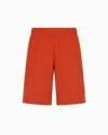 Ea7 Visibility Cotton Bermuda Shorts In Orange