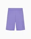 Ea7 Visibility Cotton Bermuda Shorts In Purple
