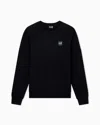 Ea7 Visibility Cotton-blend Crew-neck Sweatshirt In Black