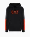 Ea7 Visibility Cotton-blend Hooded Sweatshirt In Black