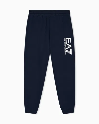 Ea7 Visibility Cotton-blend Joggers In Blue