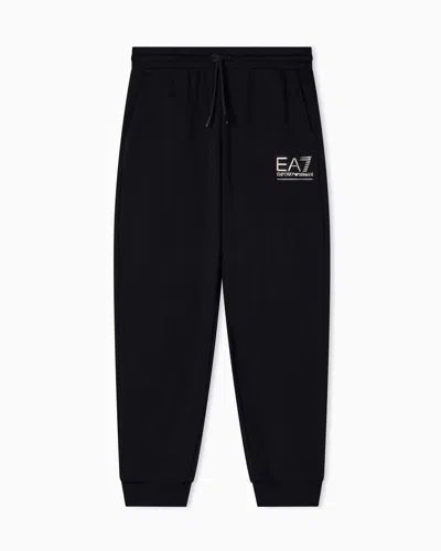 Ea7 Visibility Cotton-blend Joggers In Black