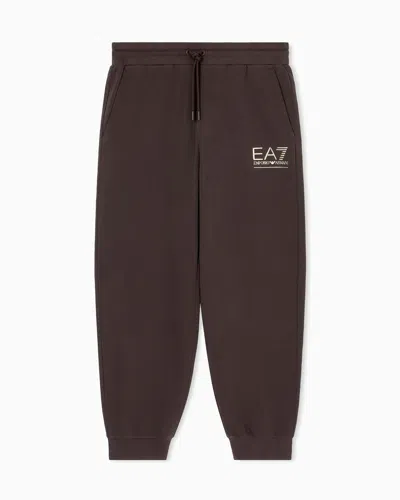 Ea7 Visibility Cotton-blend Joggers In Brown