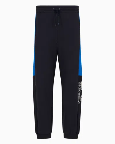 Ea7 Visibility Cotton-blend Joggers In Navy Blue